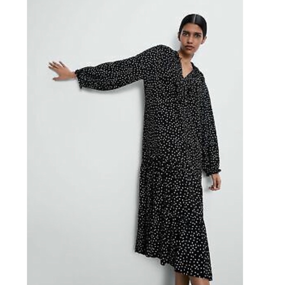 ZARA midi polka dot dress size XS